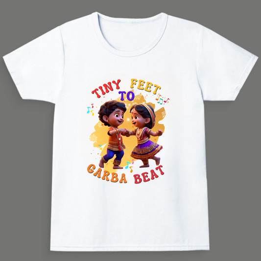 Tiny Feet to Garba Beat | Navratri Toddler T-Shirt | Unisex Festive Cotton Tee