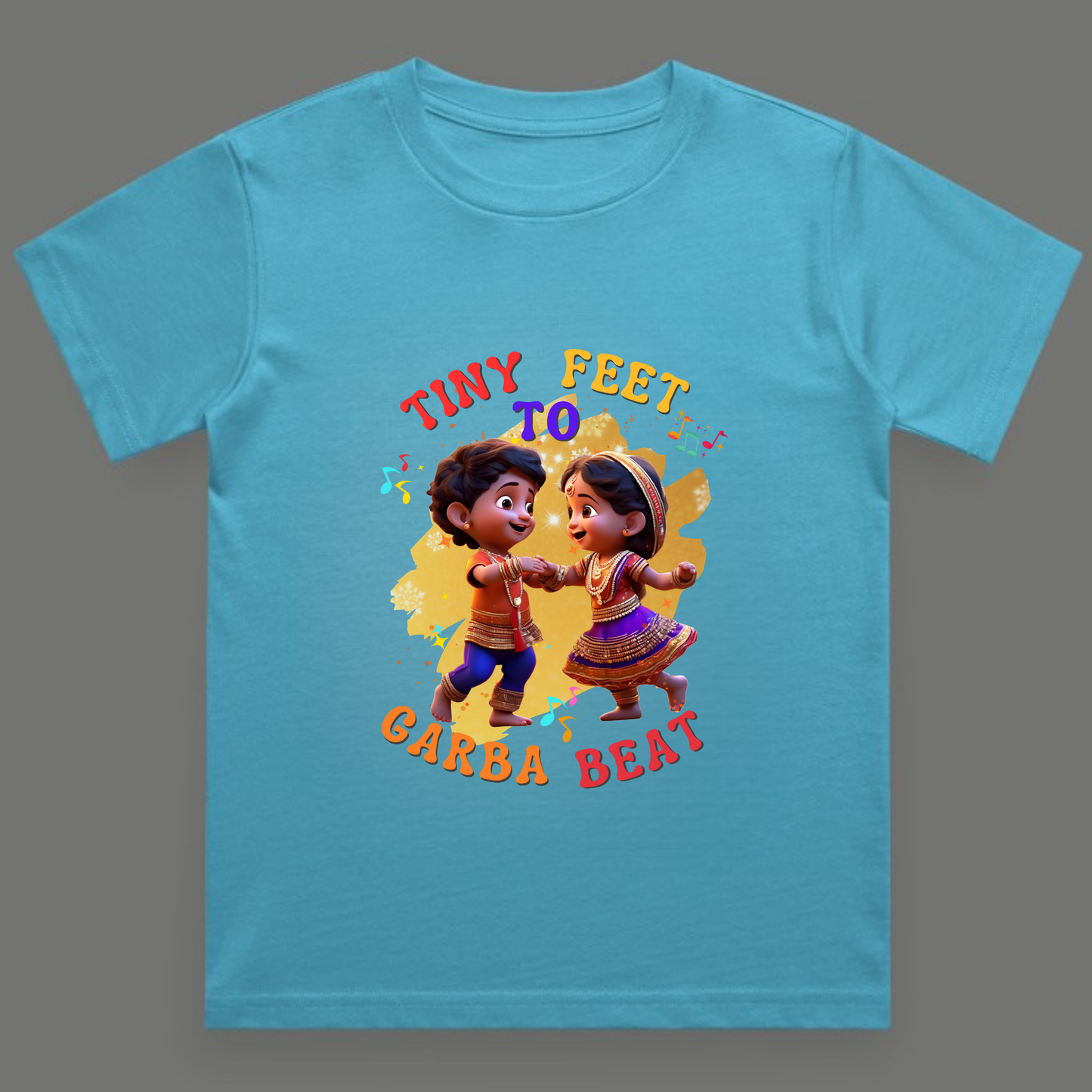 Tiny Feet to Garba Beat | Navratri Toddler T-Shirt | Unisex Festive Cotton Tee