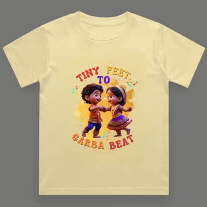 Tiny Feet to Garba Beat | Navratri Toddler T-Shirt | Unisex Festive Cotton Tee