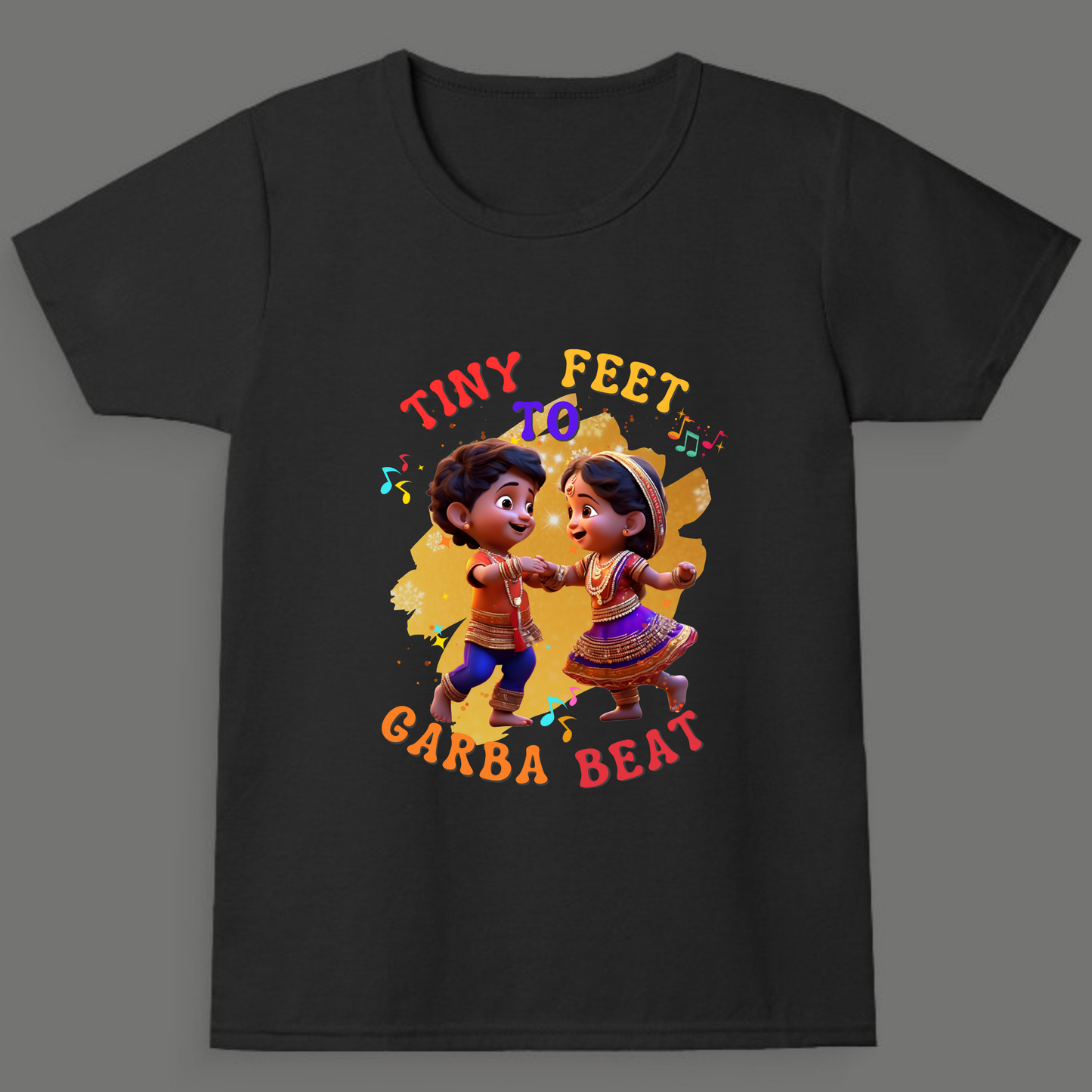 Tiny Feet to Garba Beat | Navratri Toddler T-Shirt | Unisex Festive Cotton Tee