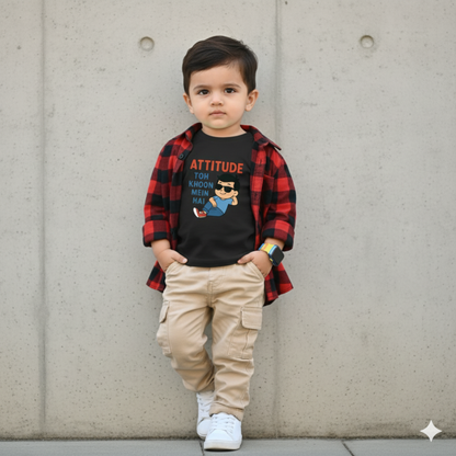 Attitude Toh Khoon Mein Hai - Boy's Crew Neck T-Shirt