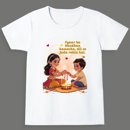 Pyaar Ka Bandhan Toddler Tee -Girl's Crew Neck T-Shirt