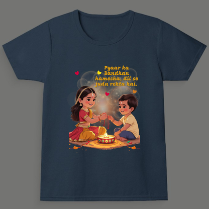 Pyaar Ka Bandhan Toddler Tee -Girl's Crew Neck T-Shirt