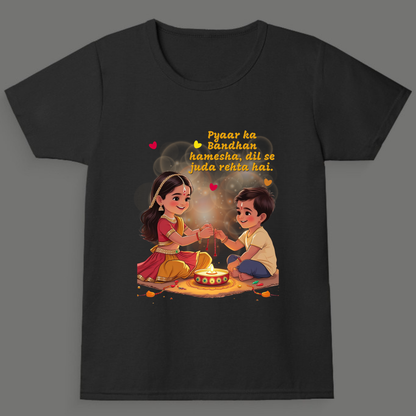 Pyaar Ka Bandhan Toddler Tee -Girl's Crew Neck T-Shirt