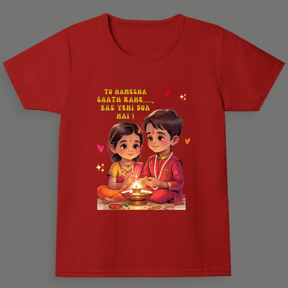 Tu Hamesha Saath Rahe Toddler Tee - Girl's Crew Neck T-Shirt
