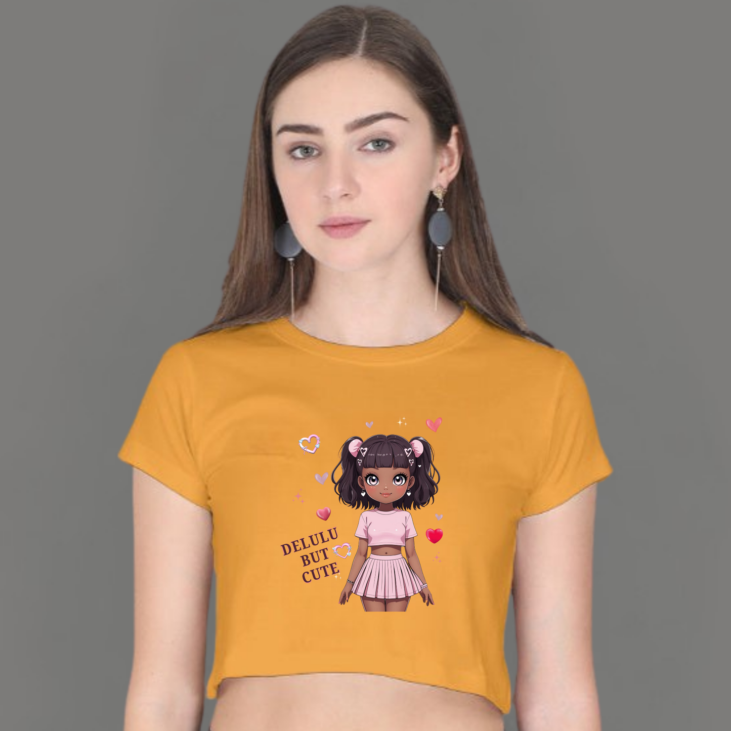 💭 Delulu but Cute – Crop Top for Your Main Character Era