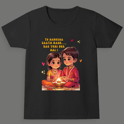 Tu Hamesha Saath Rahe Toddler Tee - Girl's Crew Neck T-Shirt