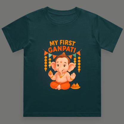 My First Ganpati – Festive Babywear - Unisex Crew Neck T-Shirt