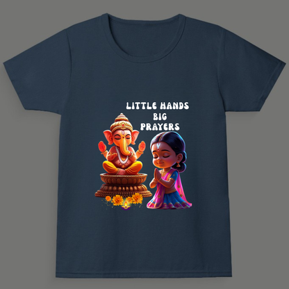 Little Hands, Big Prayers - Crew Neck T-Shirt