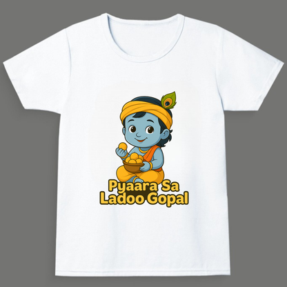 Pyaara Sa Ladoo Gopal- Boy's Crew Neck T-Shirt