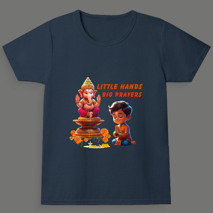 Little Hands, Big Prayers - Crew Neck T-Shirt