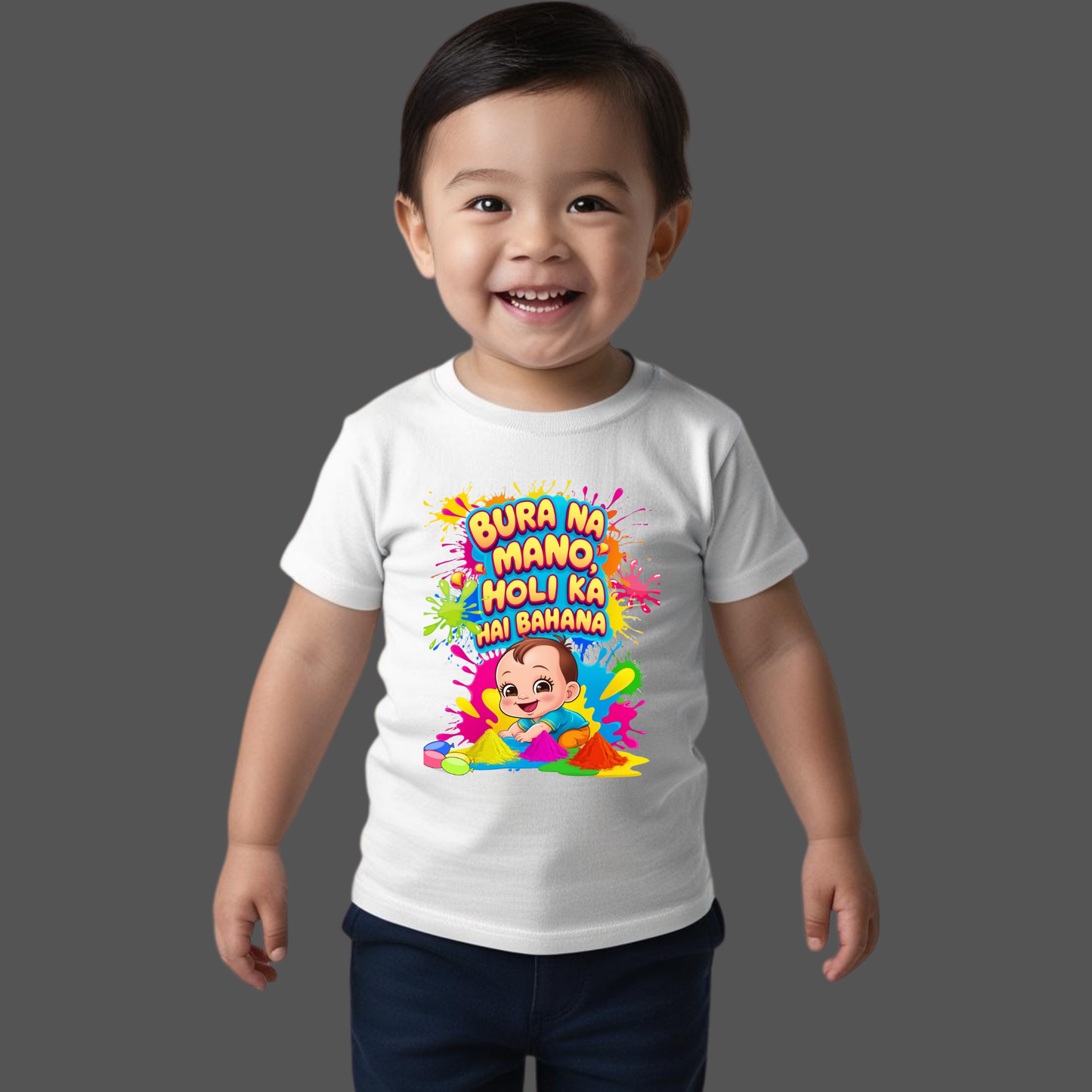 🎨 Holi Special Boys T-shirt – "Bura na Mano" 🌈 | Festive Outfit for Kids