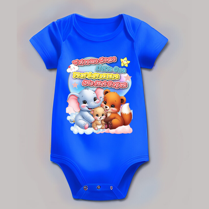 👶 Adorable Baby Romper – Soft Cotton | Cute Printed Design | Perfect Welcome Home Outfit (Unisex)