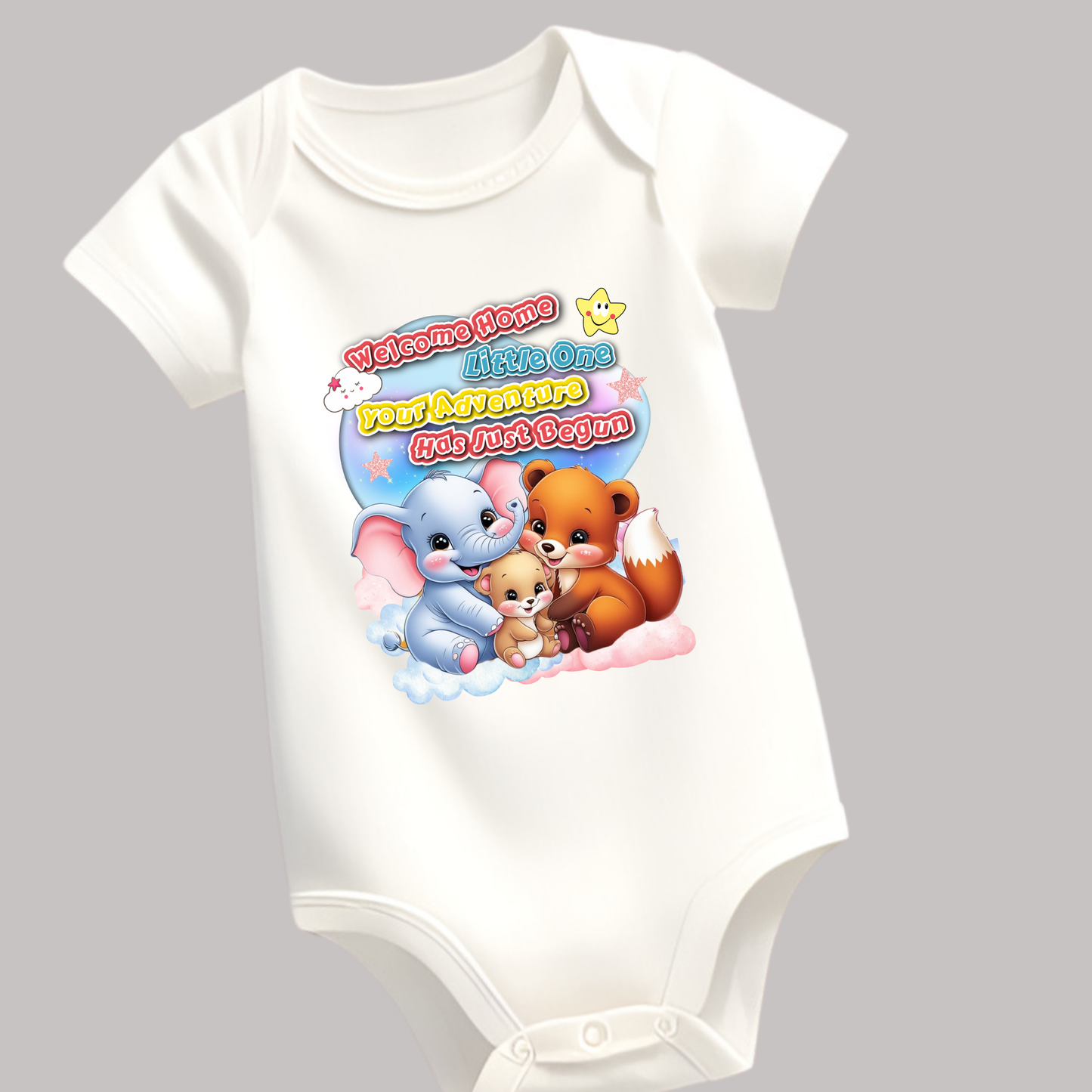 👶 Adorable Baby Romper – Soft Cotton | Cute Printed Design | Perfect Welcome Home Outfit (Unisex)