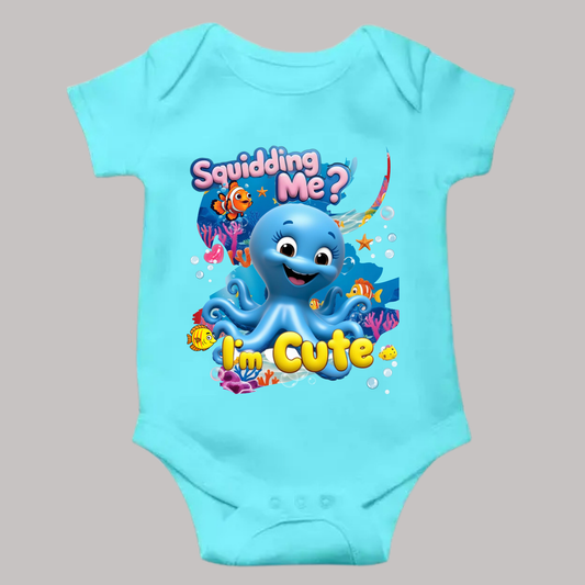 Ollie the Octopus – Squidding Me? I’m Cute! Baby Romper | 100% Cotton | Exclusive Design