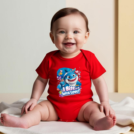Snappy Shark Romper - "I Bite with Love " - Unisex