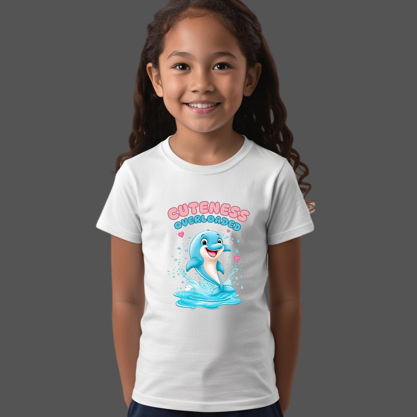 Cuteness Overloaded T-Shirt – Adorable Dolphin Tee for Babies & Kids