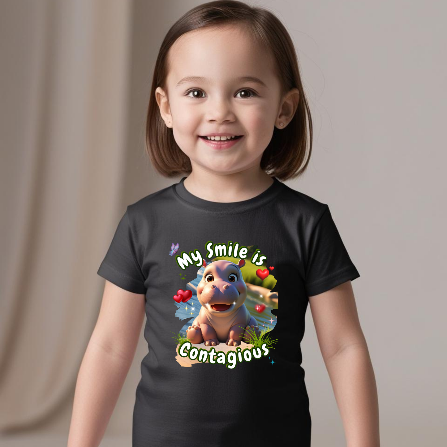 My Smile is Contagious - Baby T-Shirt -  Girls