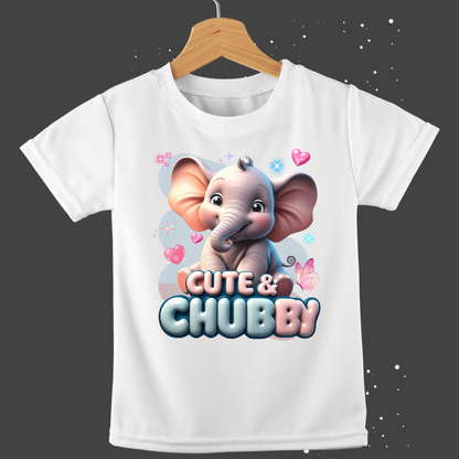 Cute and Chubby - Baby Elephant T-Shirt | 100% Cotton | Made in India