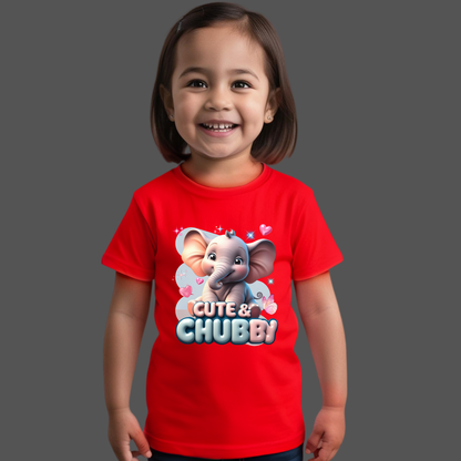 Cute and Chubby - Baby Elephant T-Shirt | 100% Cotton | Made in India