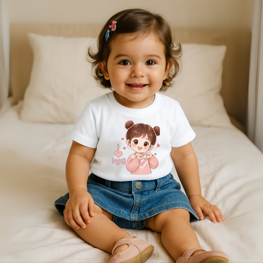 I Love U – Cute Chibi Baby T-Shirt for Toddlers