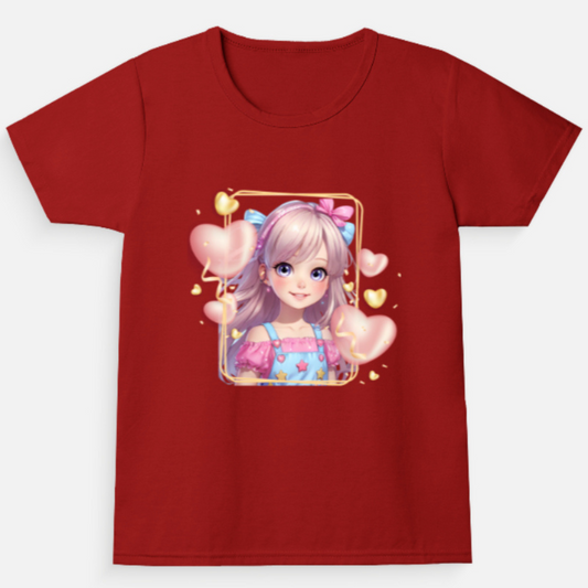Love All Around – Cute Chibi Girl T-Shirt for Toddlers