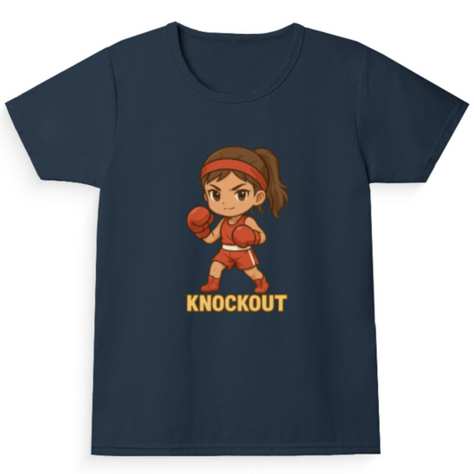 Knockout: Chibi Girl Boxing T-Shirt – Fierce & Cute Anime Tee for Girls (Exclusive)
