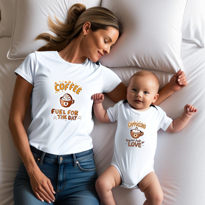 Mom and Baby T-Shirt Set – Coffee & Cappuccino Matching Design