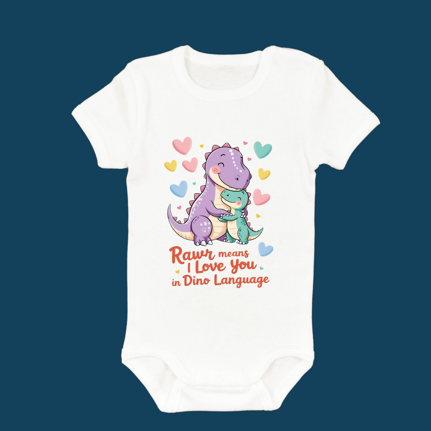 Baby Dinosaur Romper - 'Dino-Mite Baby' Design | Soft Cotton Toddler T-Shirt (Unisex)
