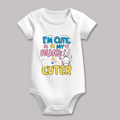 Adorable Bua-Themed Cotton Baby Romper – Custom-Made for Comfort and Style