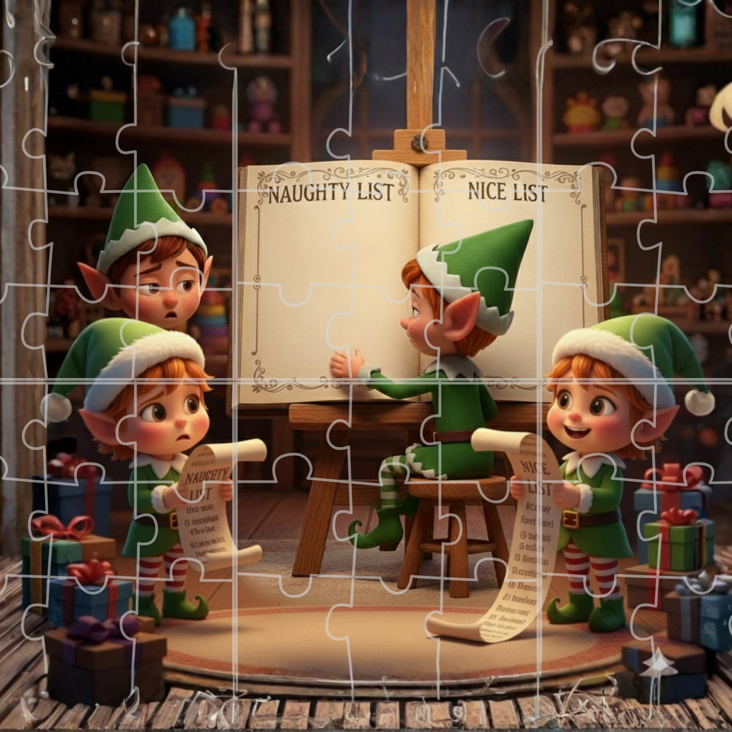 Elves Making the Naughty & Nice List – Christmas Puzzle