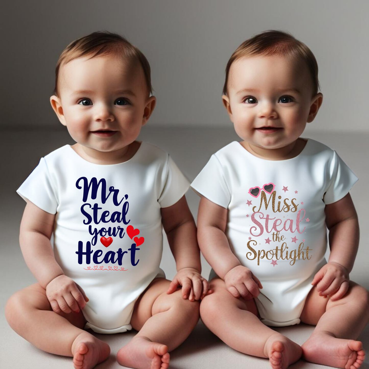 Mr. Steal Your Heart" | Miss Steal the Spotlight - Baby Romper