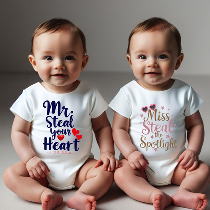 Mr. Steal Your Heart" | Miss Steal the Spotlight - Baby Romper